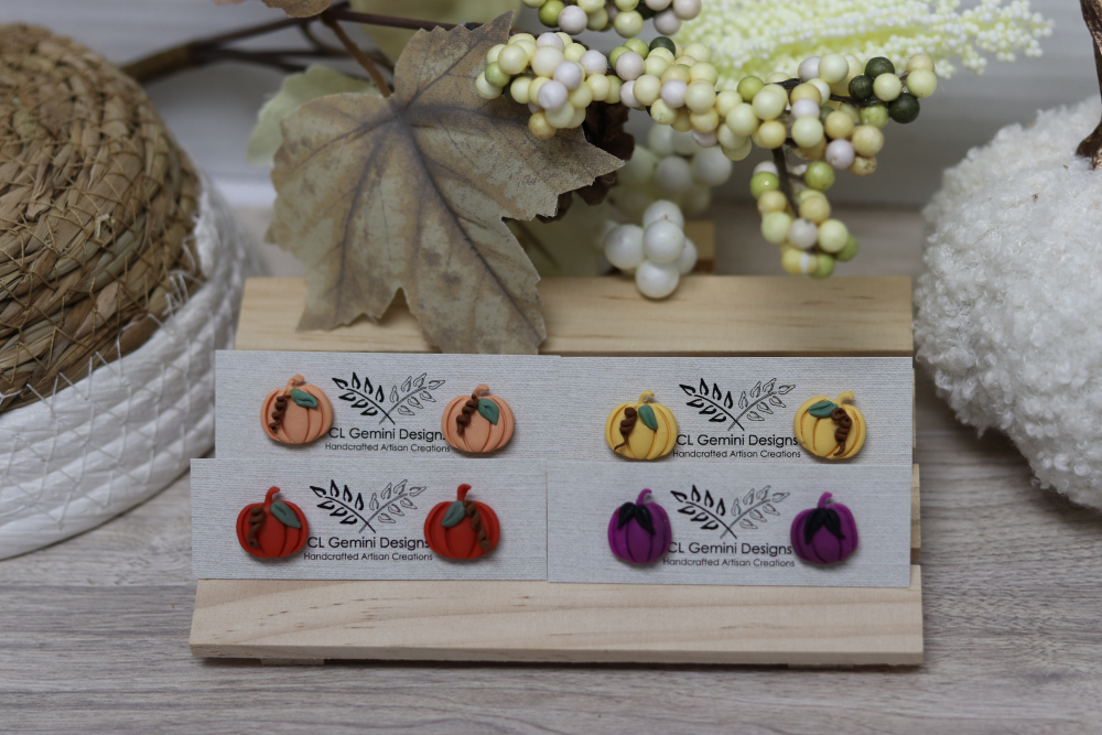 Autumn Pumpkin Stud Earrings