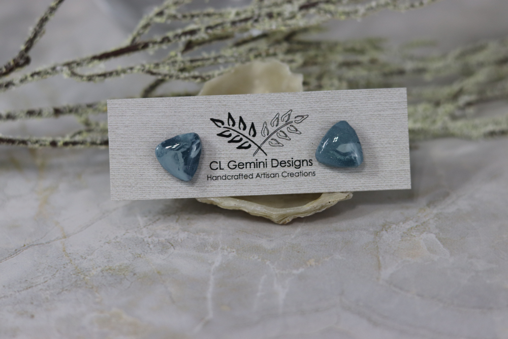 Marbled Gem Stud Earrings (Gloss) Marbled Gem Stud Earrings (Gloss)