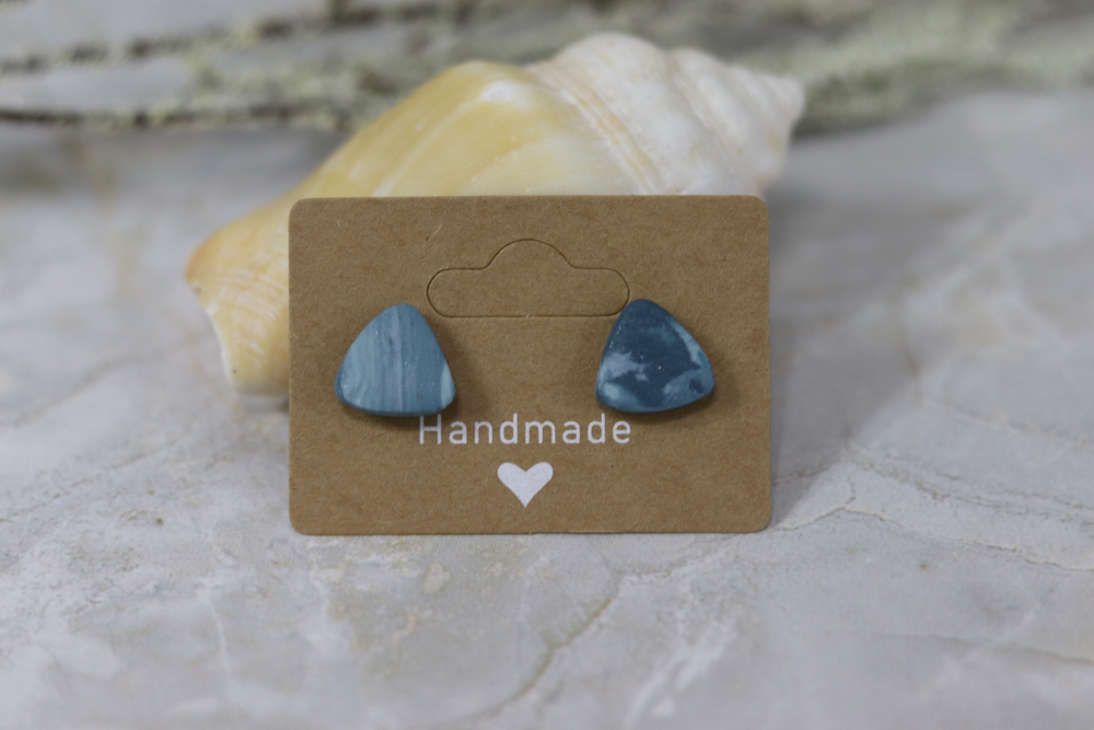 Marbled Gem Stud Earrings (Matte)