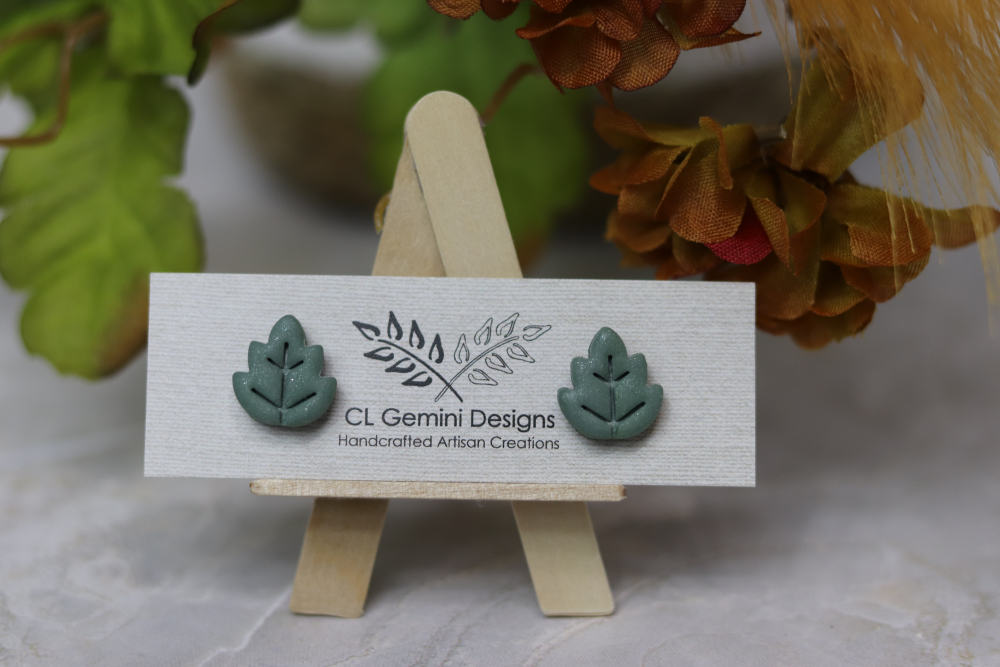 Autumn Leaf Stud Earrings - Image 5