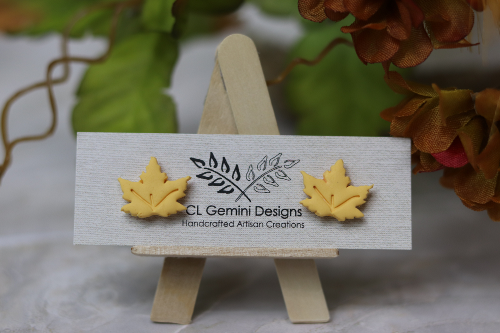 Autumn Leaf Stud Earrings - Image 2