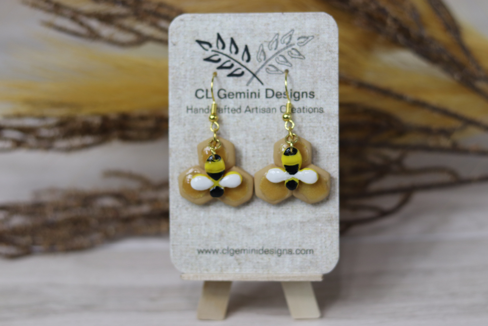Bee & Honeycomb Earrings Bee & Honeycomb Earrings