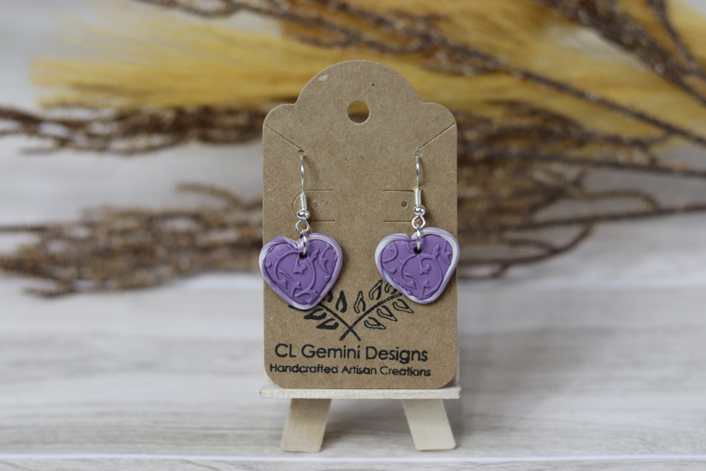 Embossed Heart Earrings