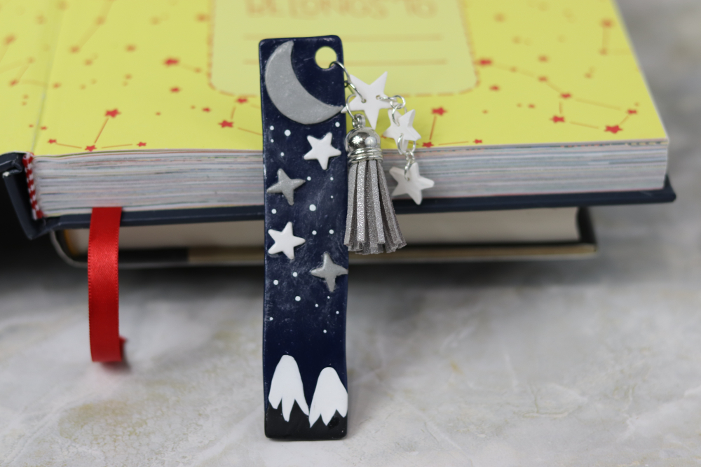 Night Sky Polymer Clay Bookmark