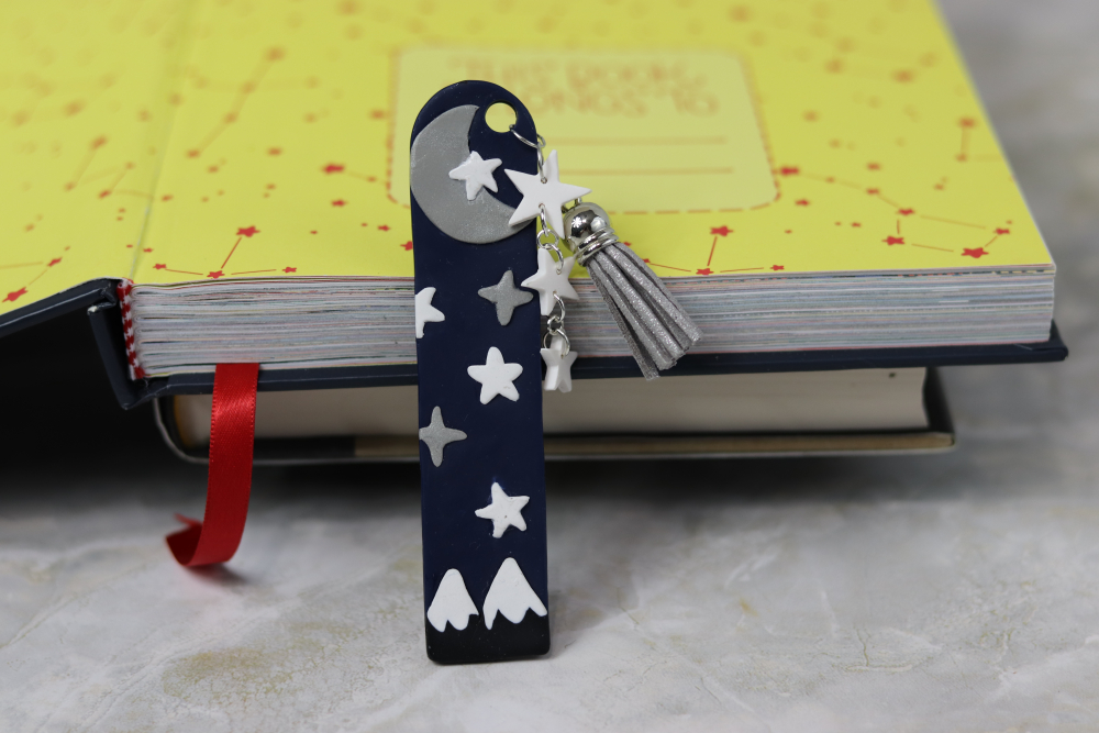 Night Sky Polymer Clay Bookmark - Image 2