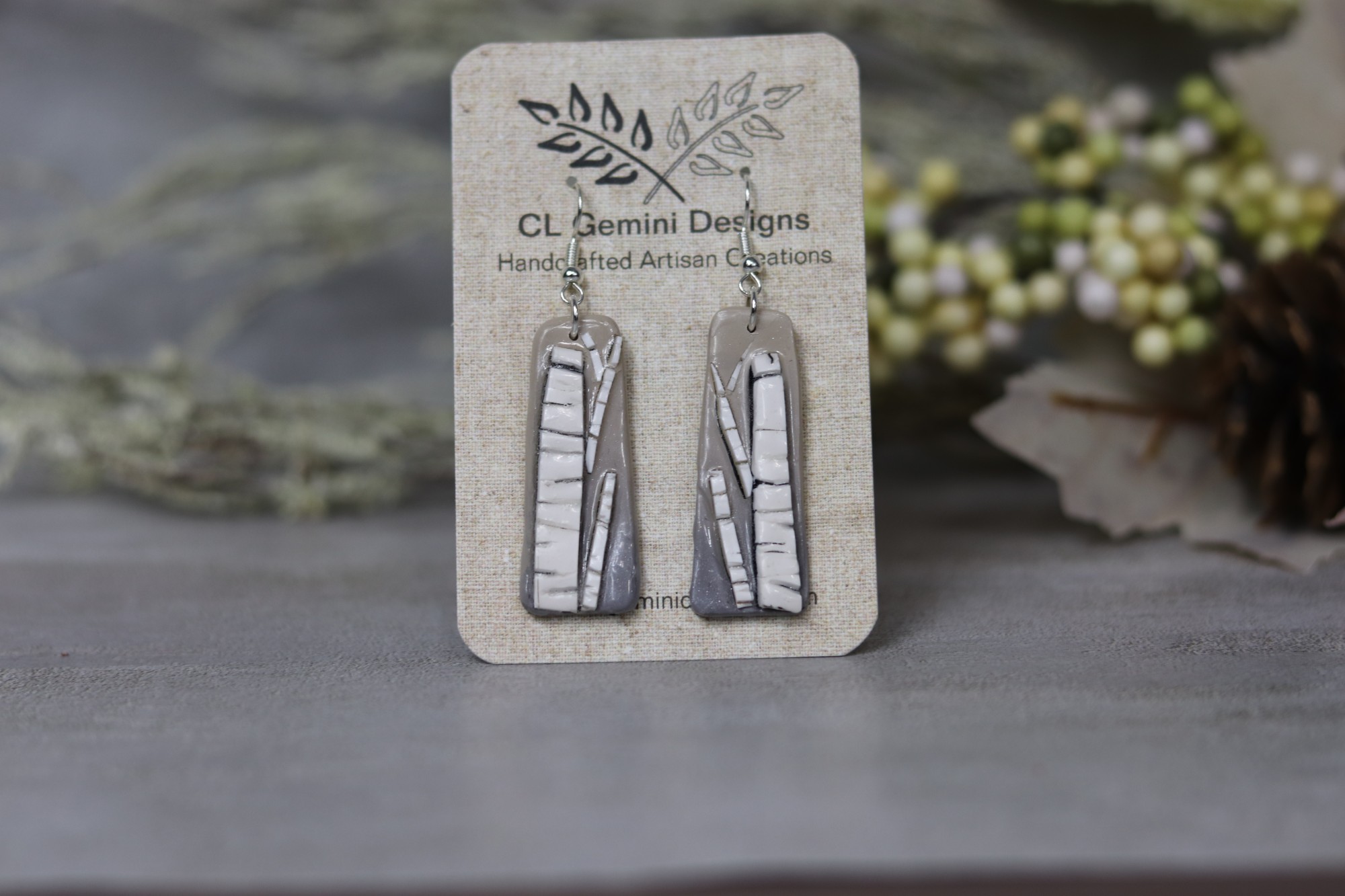 Winter Birch Grove Dangle Earrings