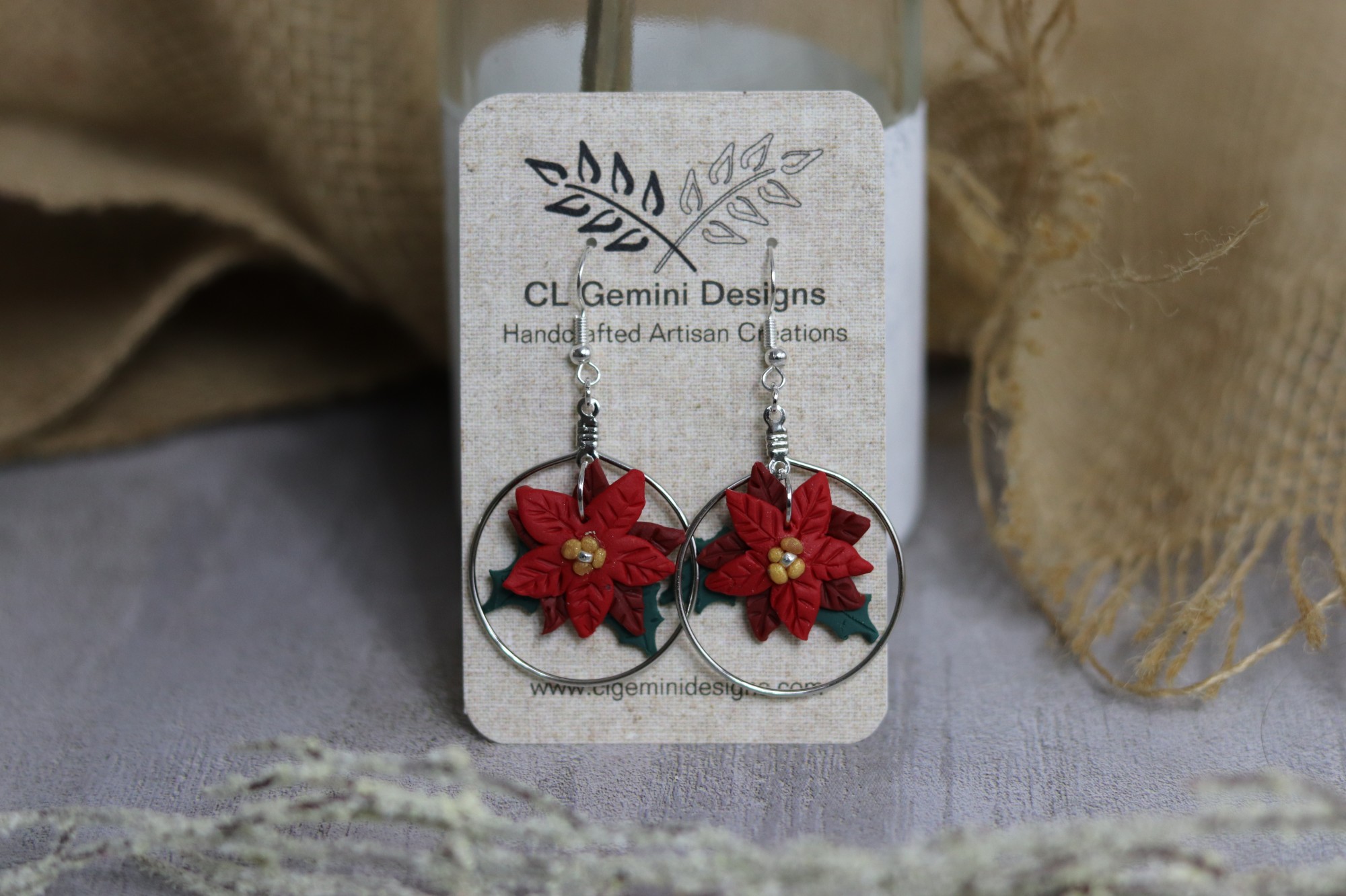 Poinsettia Earrings – Holiday Bloom Collection Poinsettia Earrings – Holiday Bloom Collection
