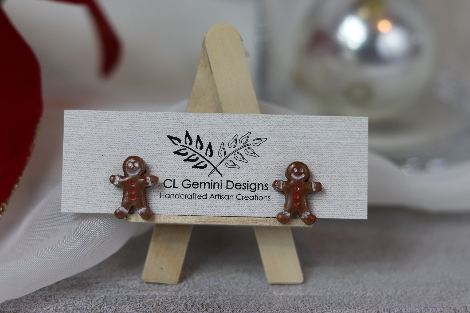 Gingerbread Smiles - Holiday Earrings - Image 2