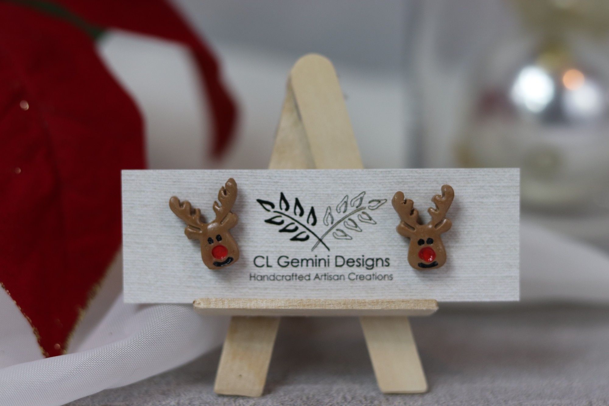 Holiday Stud Earrings — Christmas Trees, Rudolph Reindeer, or Snowmen
