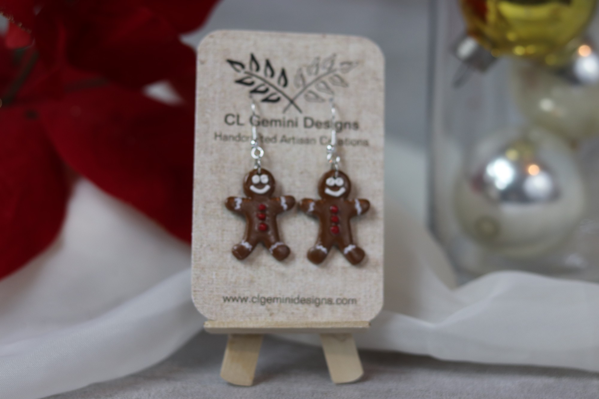 Gingerbread Smiles - Holiday Earrings