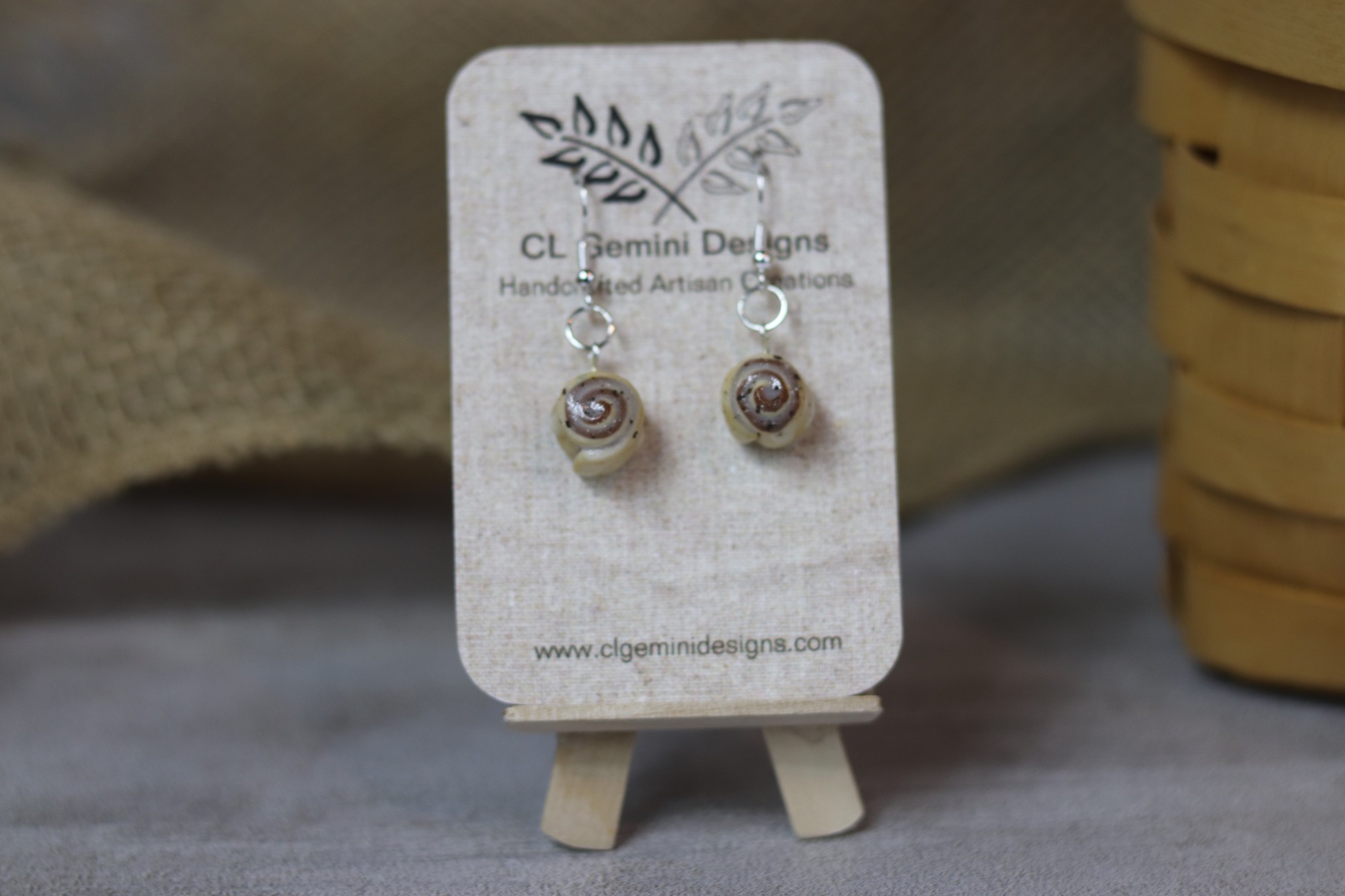 Pastry Earrings – Croissant or Cinnamon Roll Pastry Earrings – Croissant or Cinnamon Roll