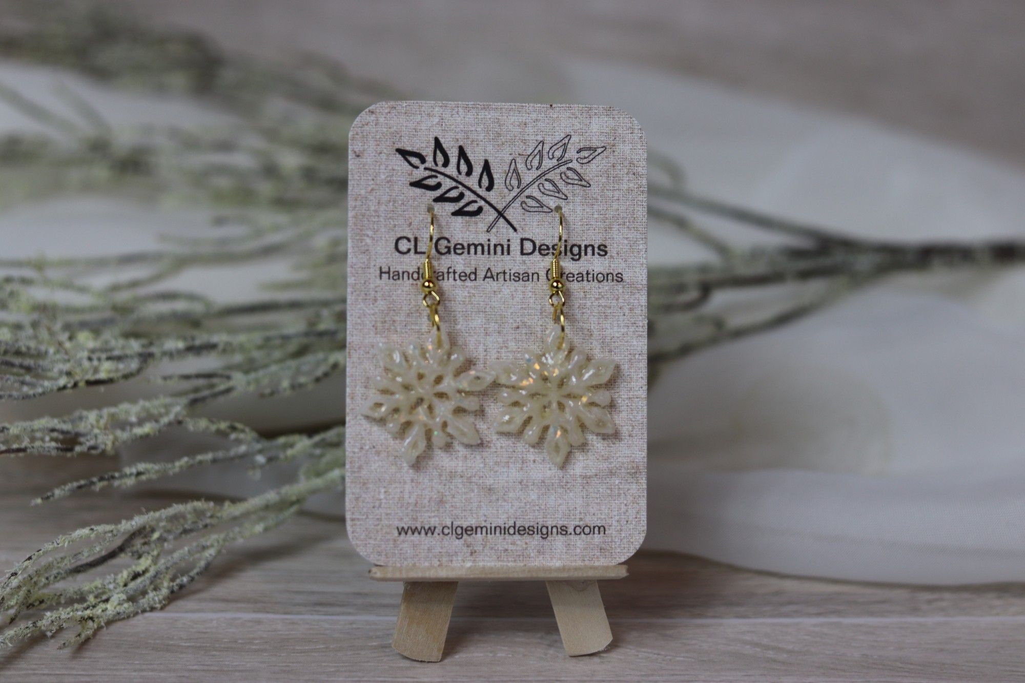 Winter Snowflake Dangle Earrings