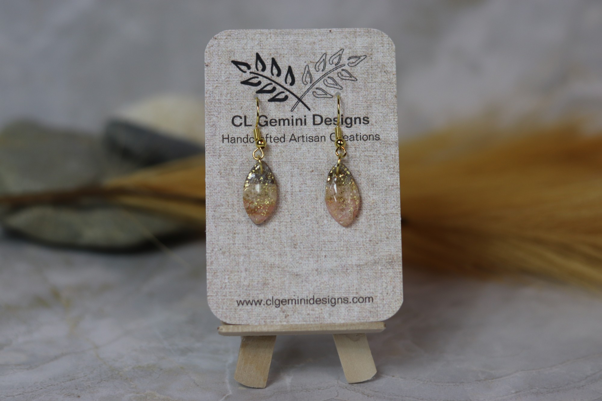 Pink & Gold Artisan Dangle Earrings Pink & Gold Artisan Dangle Earrings